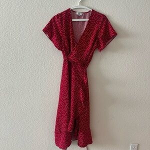RIHOAS Red High Low Dress with White Dots